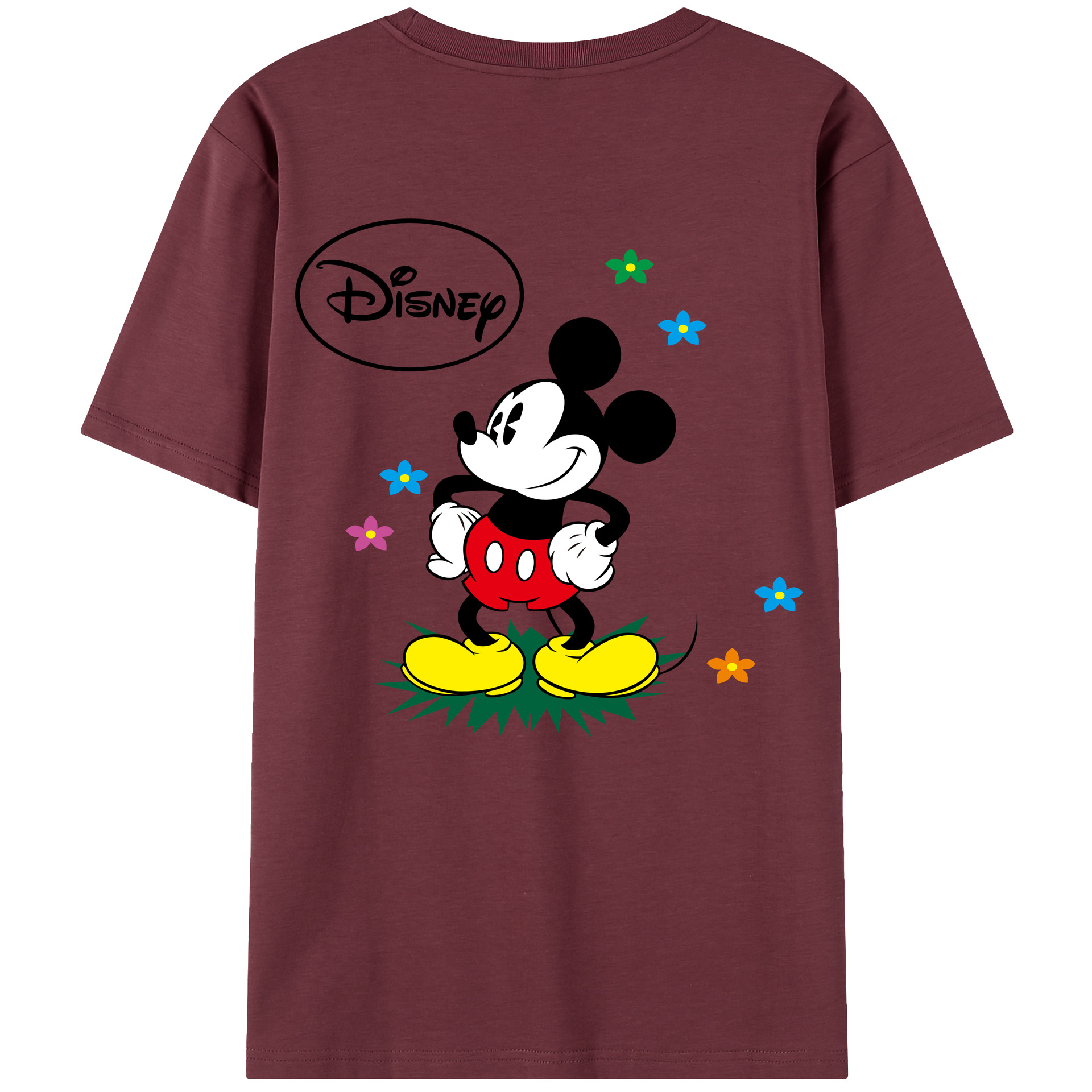 （画像用） ミッキーマウス Mickey Mouse 綿100％半袖Tシャツ（背面プリント）